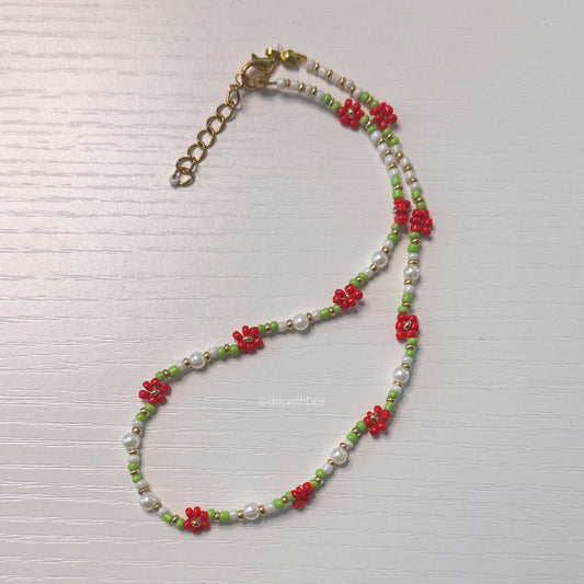 Christmas Flower Necklace